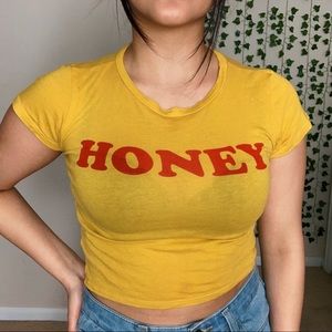 Honey crew neck crop top - FASHION NOVA